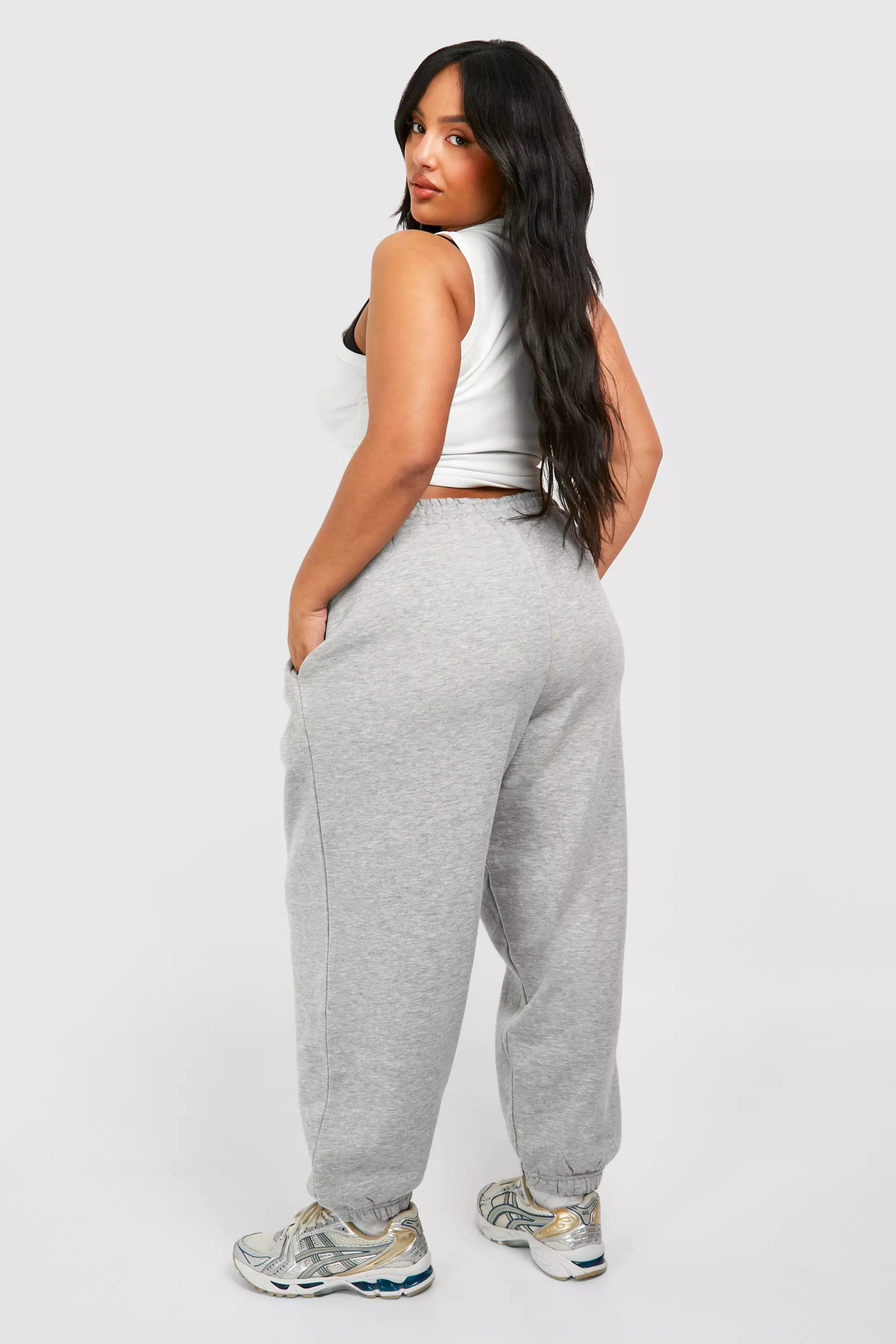 Grey marl Plus Basic Cuffed Hem Joggers alternative image