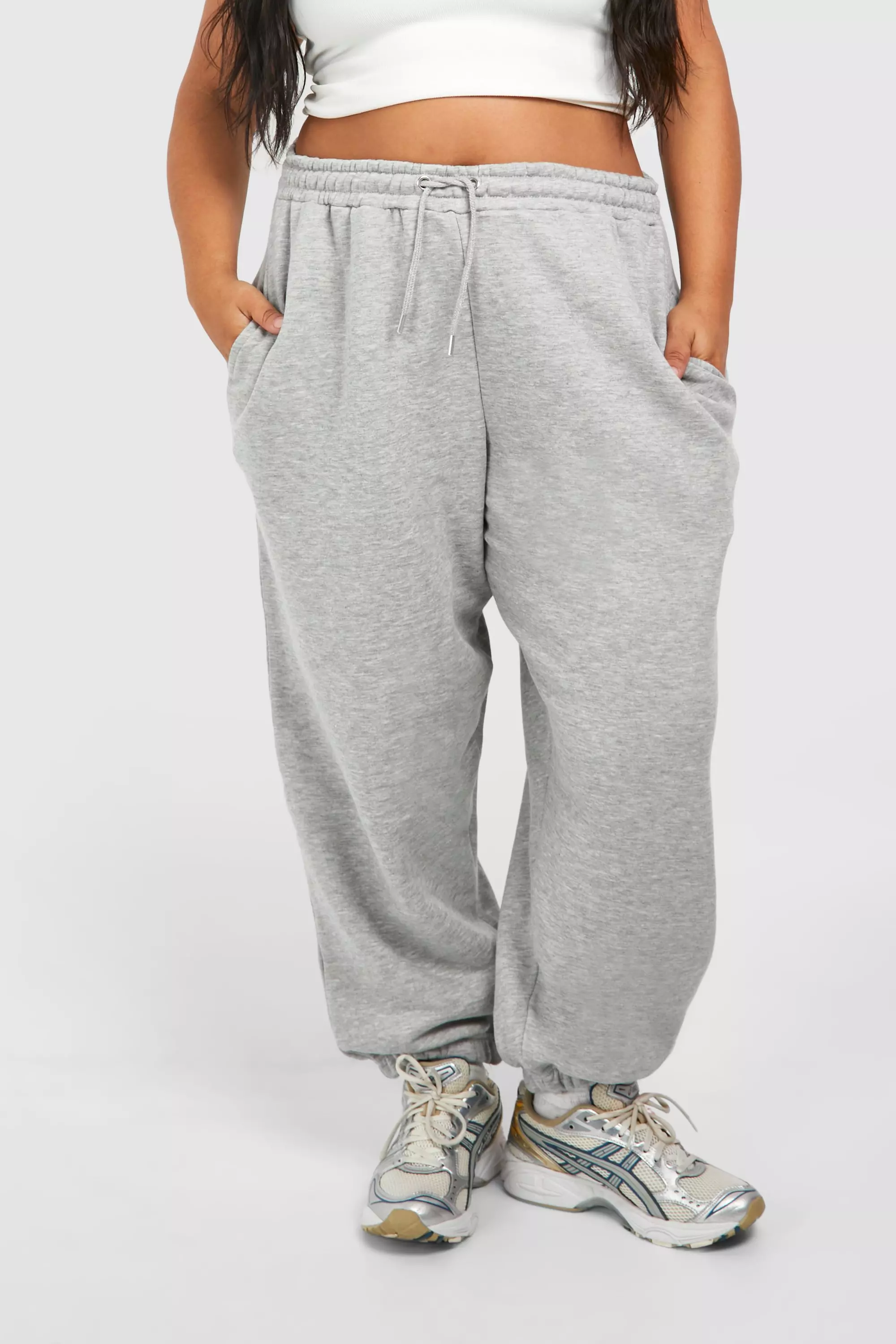 Grey marl Plus Basic Cuffed Hem Joggers alternative image