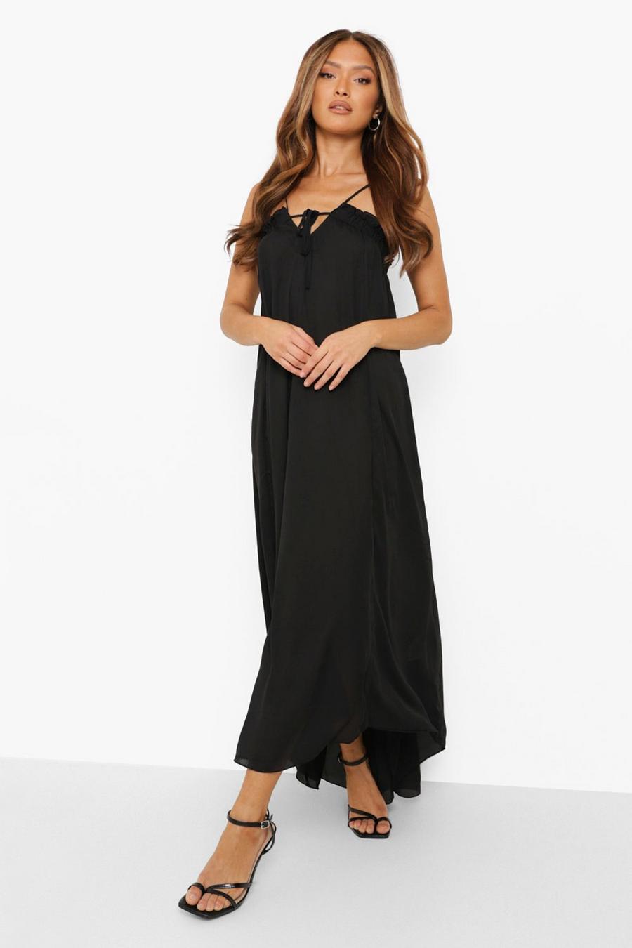 Black Strappy Maxi Dress image number 1