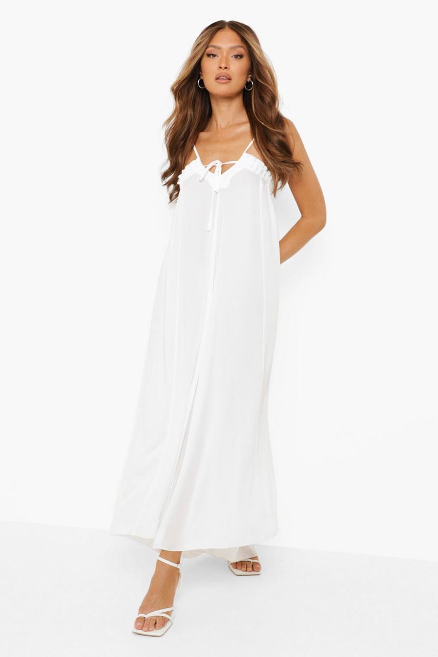 White Strappy Maxi Dress image number 1