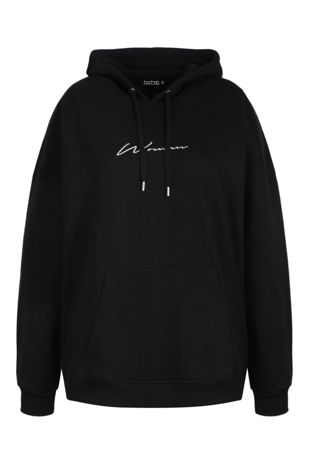 Recycled Plus Embroidered Woman Script Hoodie