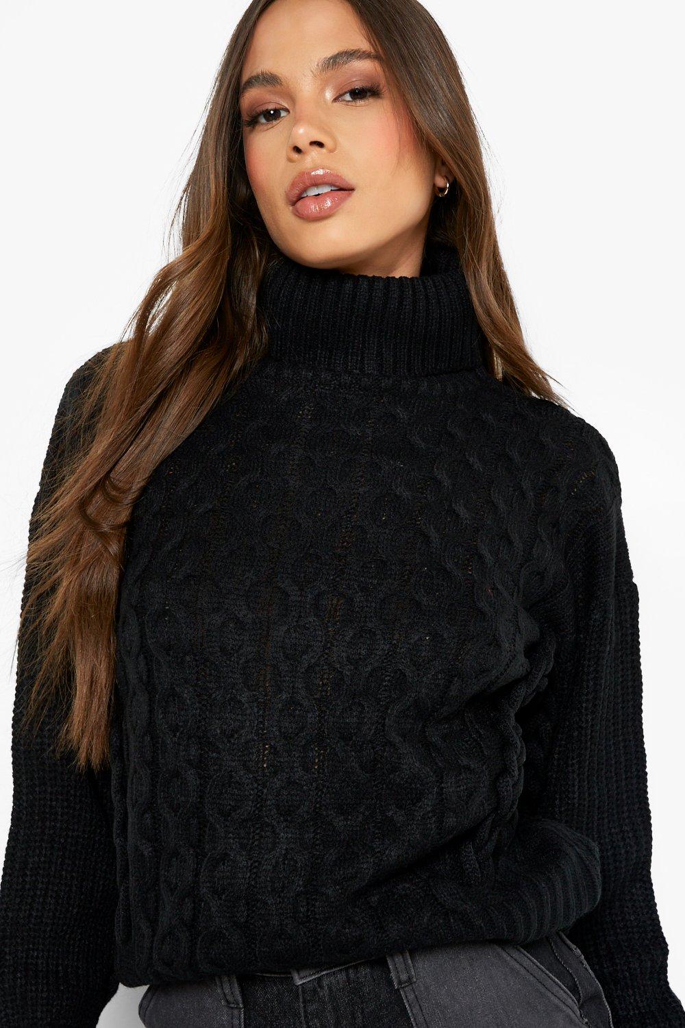 Lace Up Detail Turtleneck Sweater