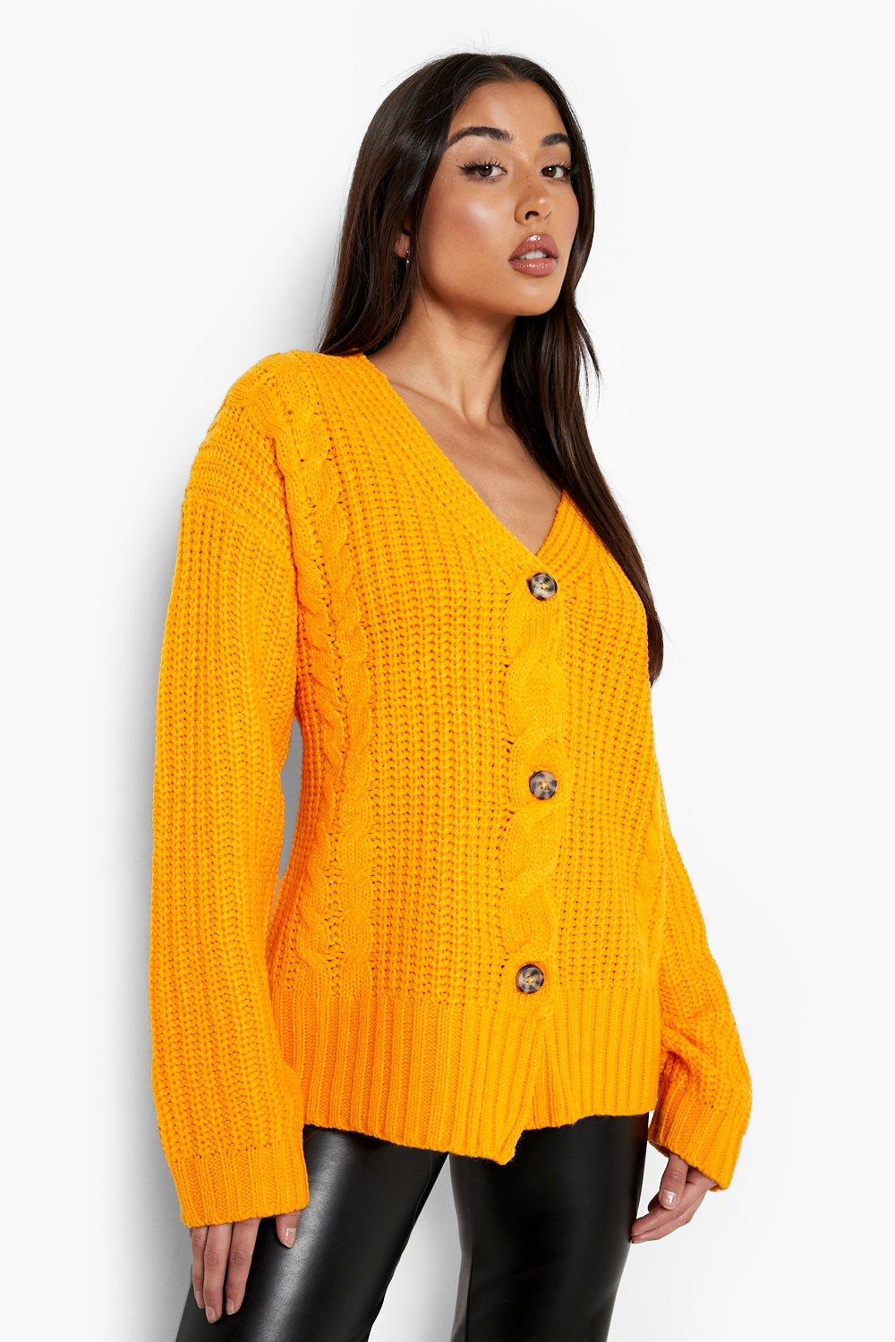 Chunky Cable Knit Cardigan boohoo CA