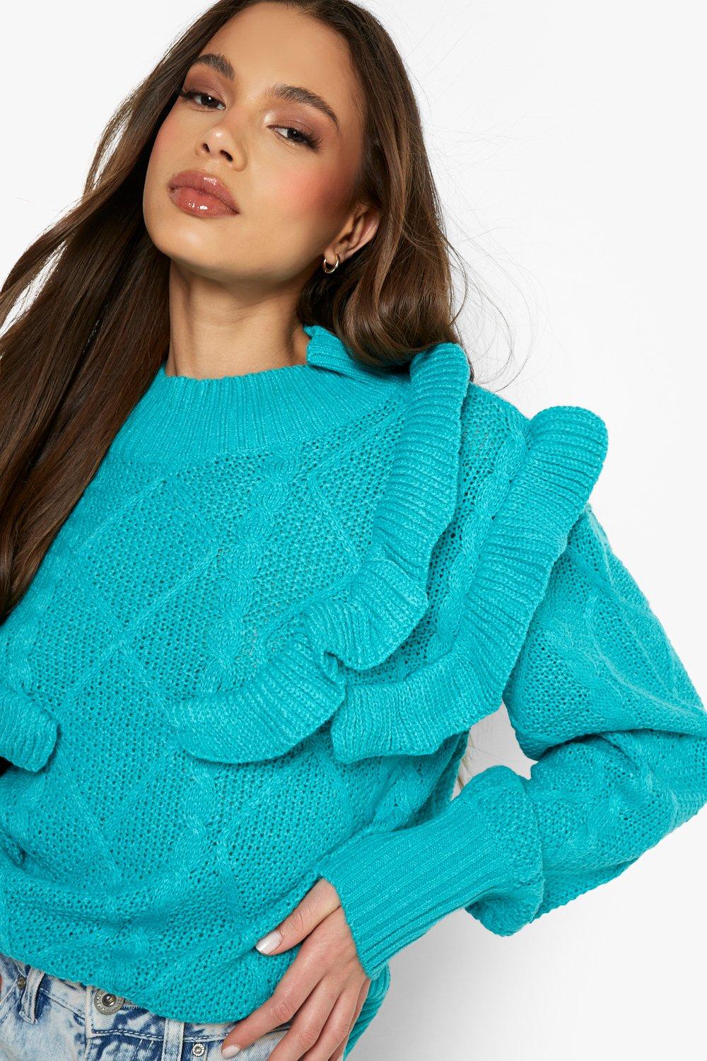 boohoo ruffle jumper