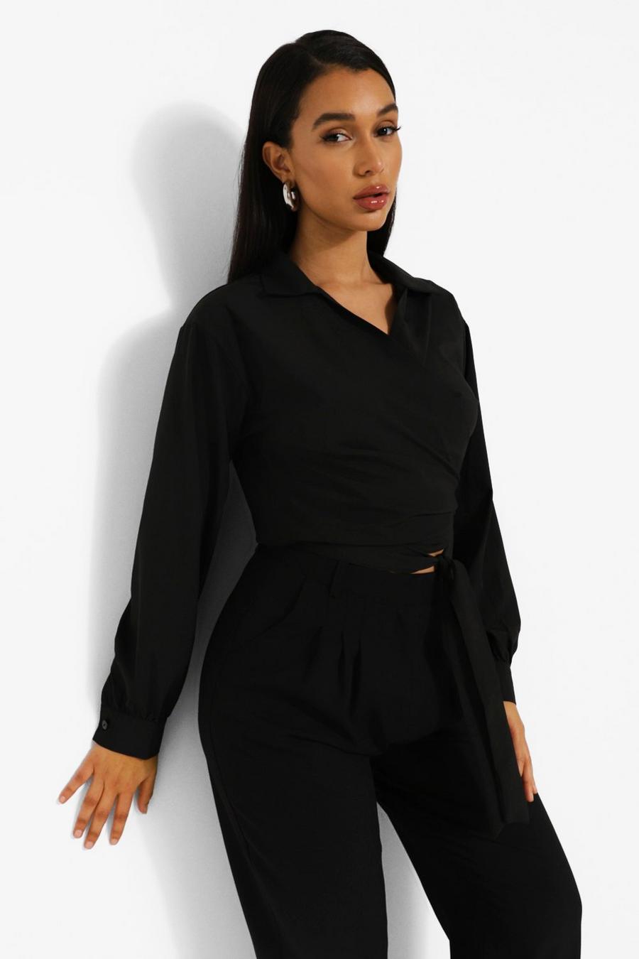 Black Multi Way Tie Shirt image number 1