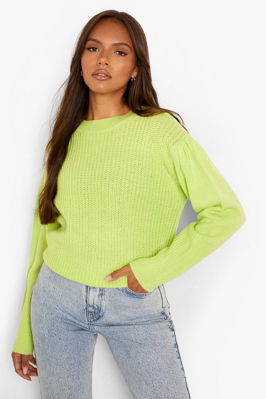 Citrus green Mixed Stitch Sweater image number 1