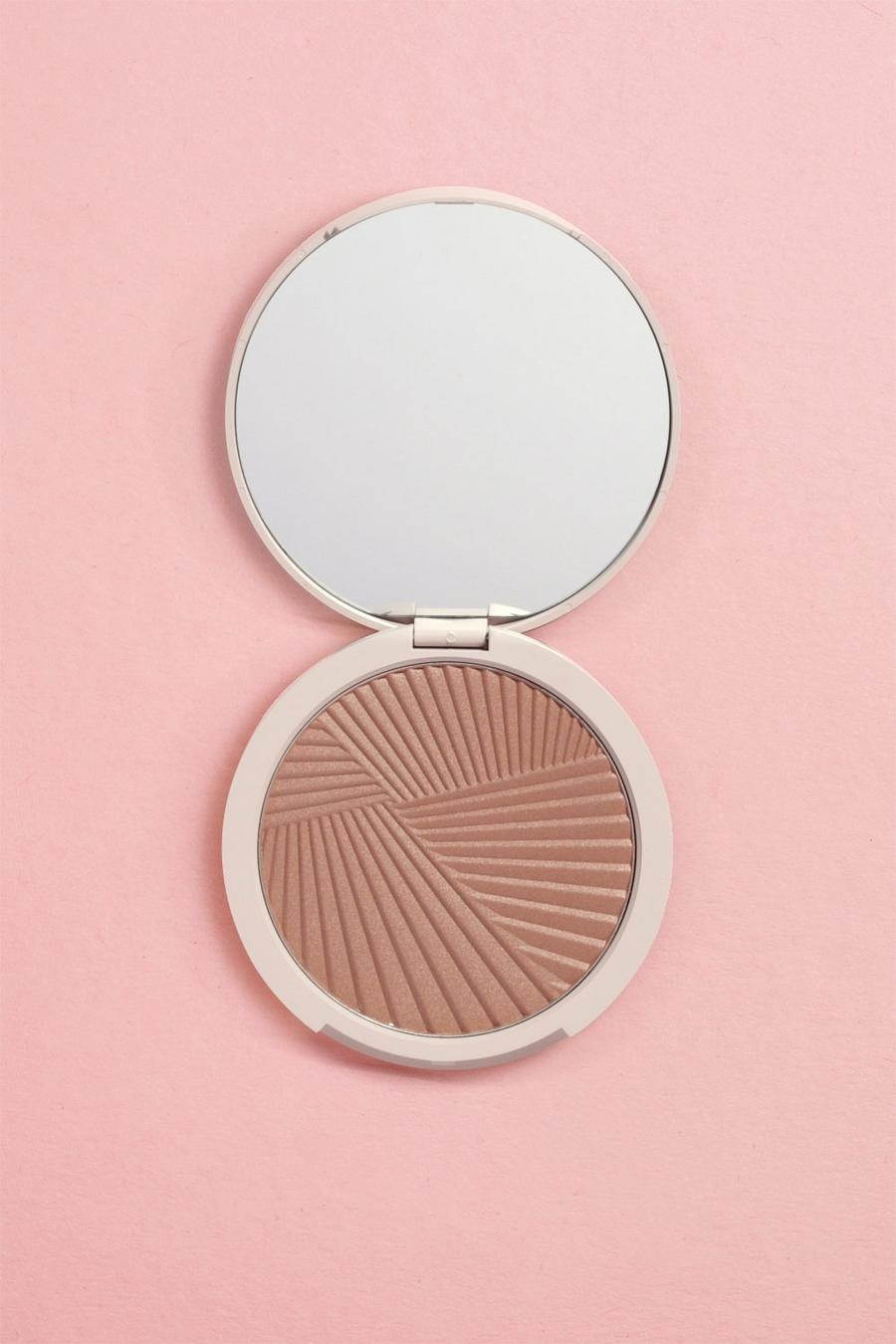 Light brown boohoo BEAUTY Face & Body Bronzer Powder With Mirror image number 1