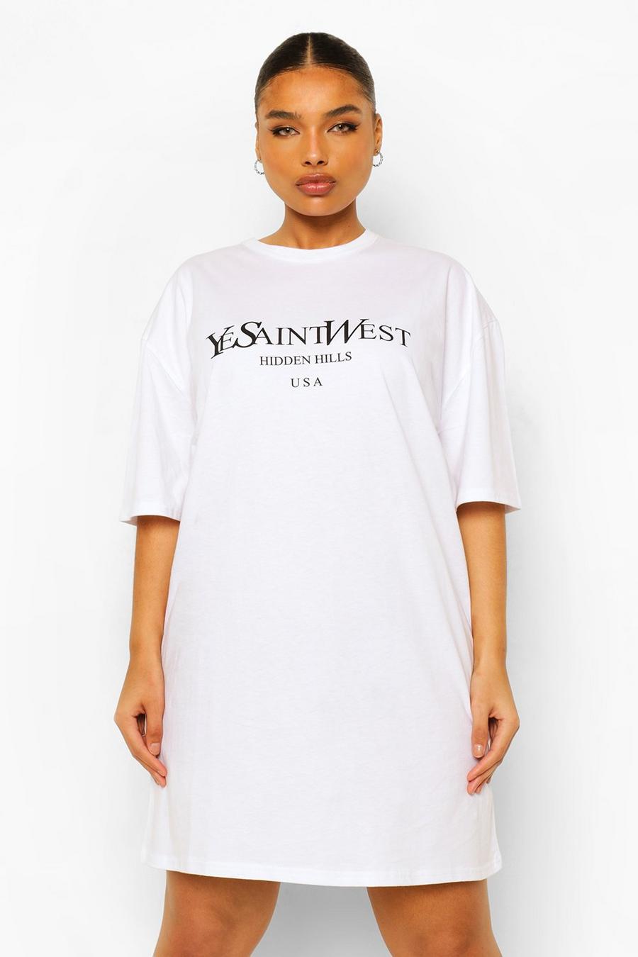 White Plus Ye Saint West T-shirt Dress