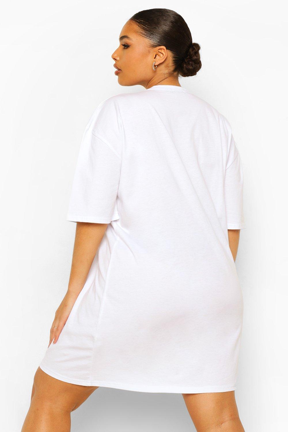 white t shirt dress plus size