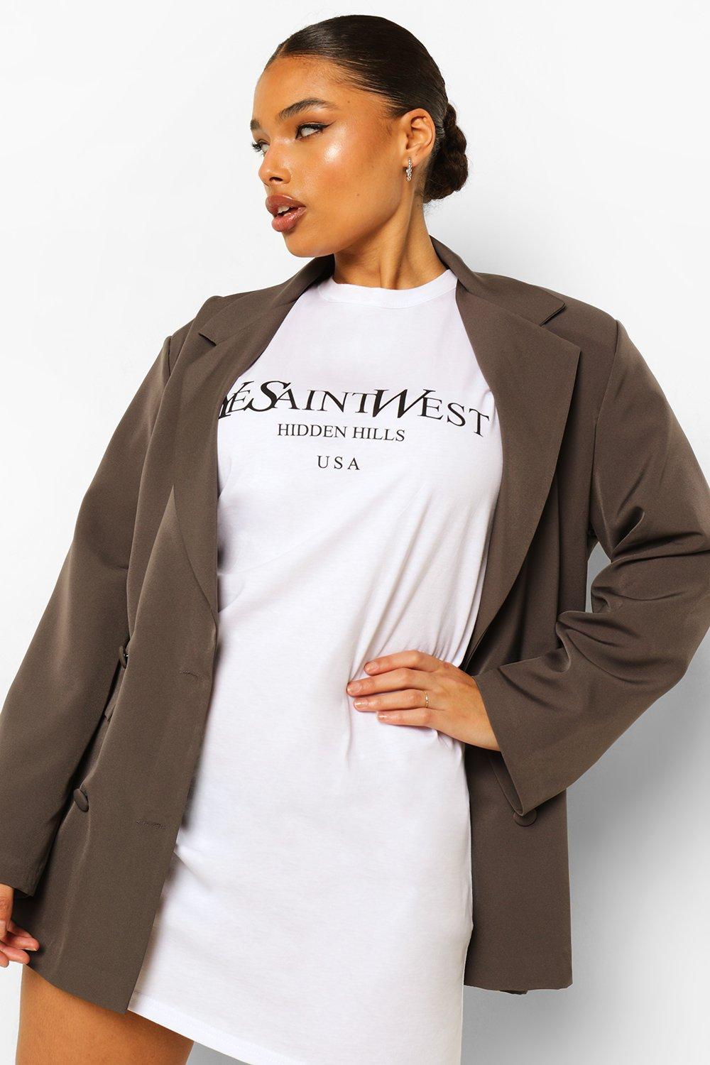 yves saint west t shirt dress