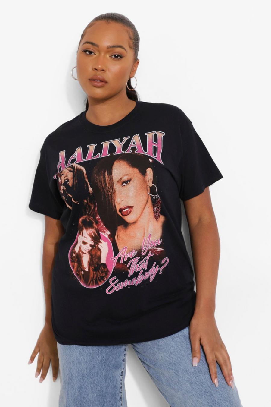 Plus Aaliyah T-Shirt mit Acid Waschung, Anthrazit image number 1