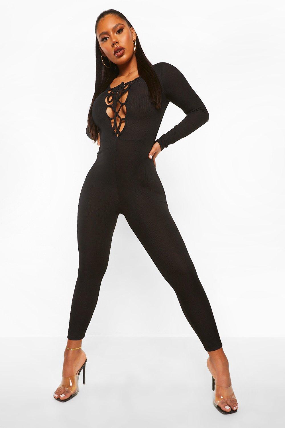 Black lace cheap up jumpsuit