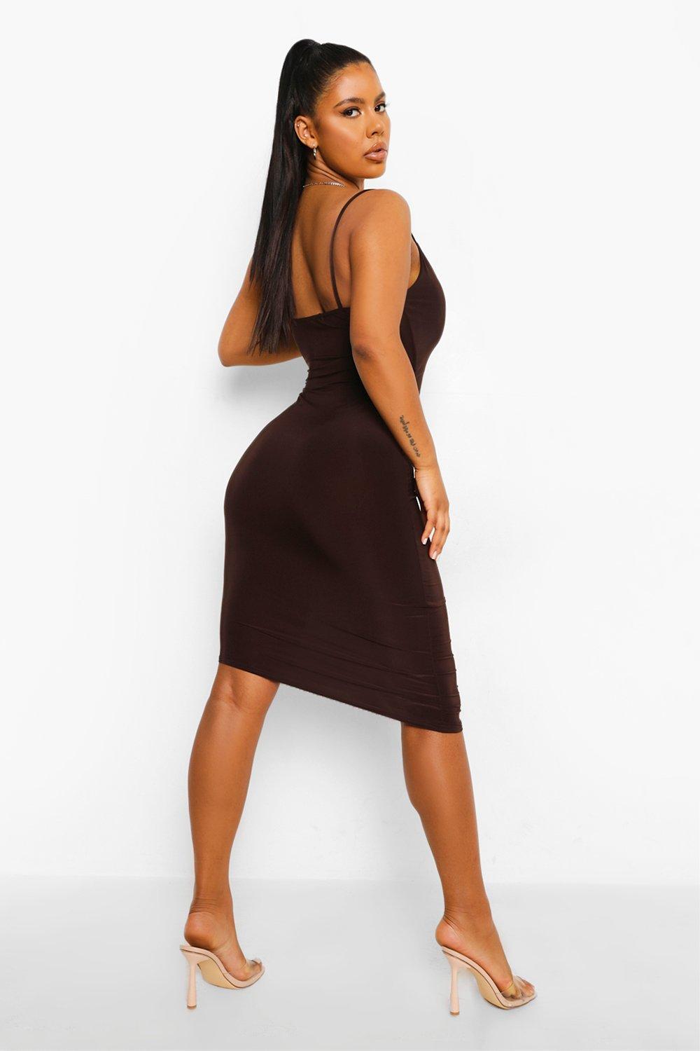 Chocolate Slinky Ring Strappy Backless Jumpsuit