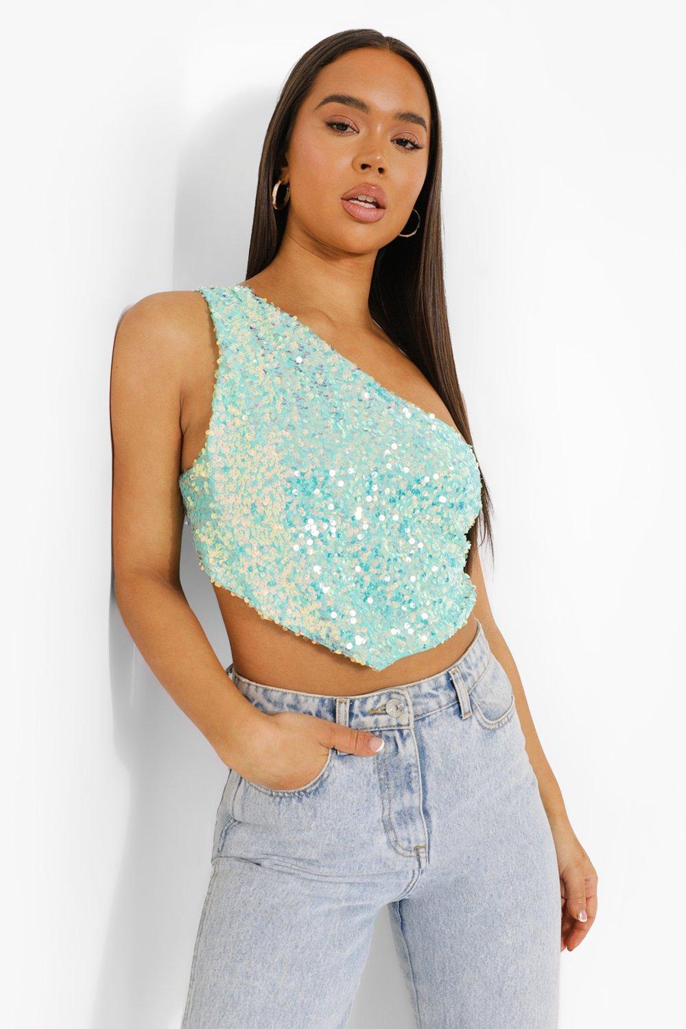 Aqua store sequin top