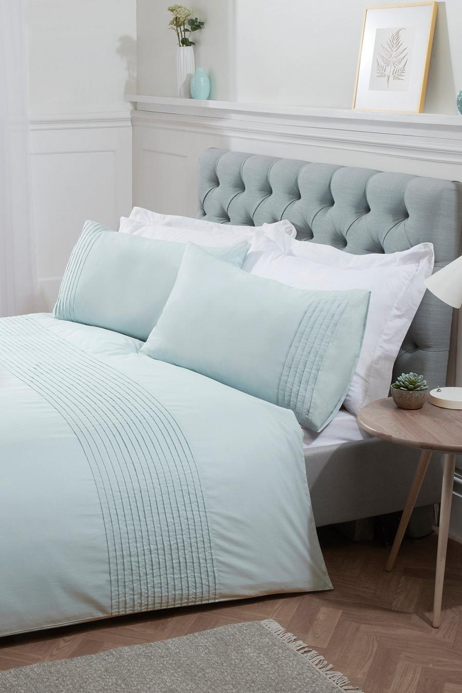 כחול אפרפר סט כיסוי מיטה זוגי עם קפלים דקים image number 1