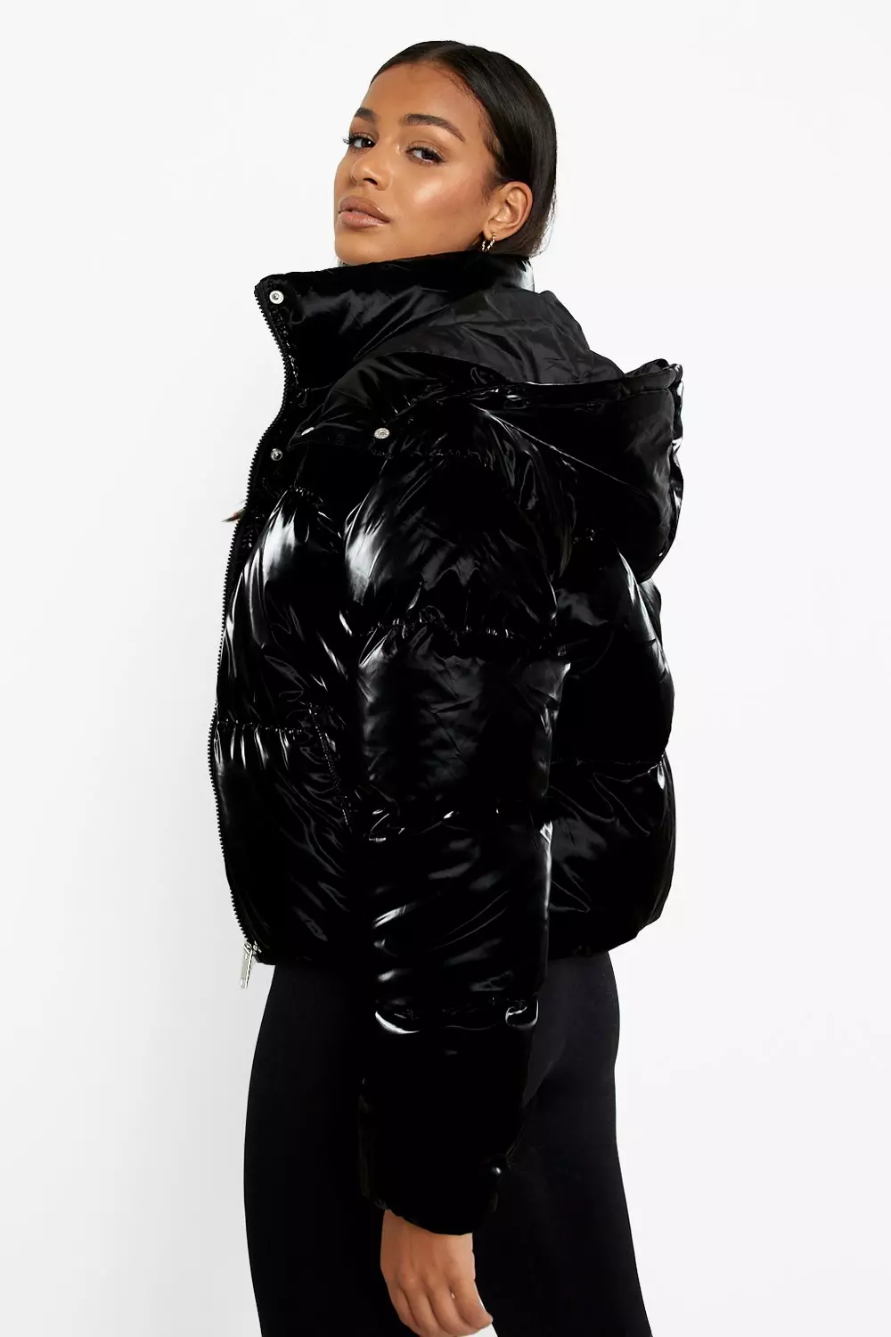 Boohoo velvet shop puffer jacket