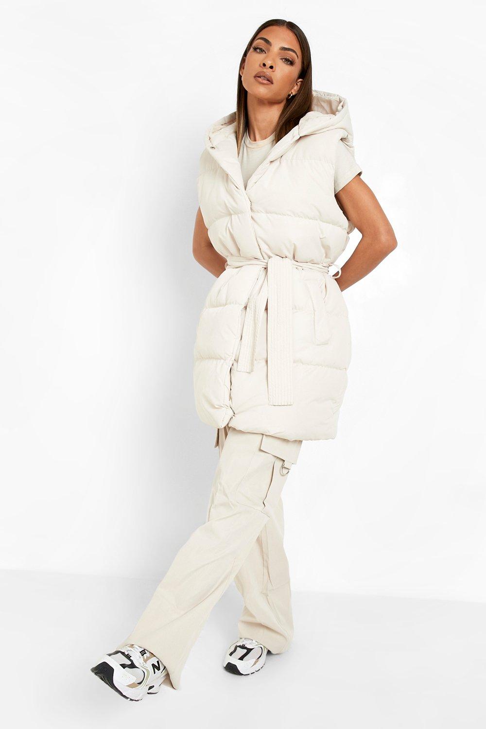 Belted Longline Puffer Vest