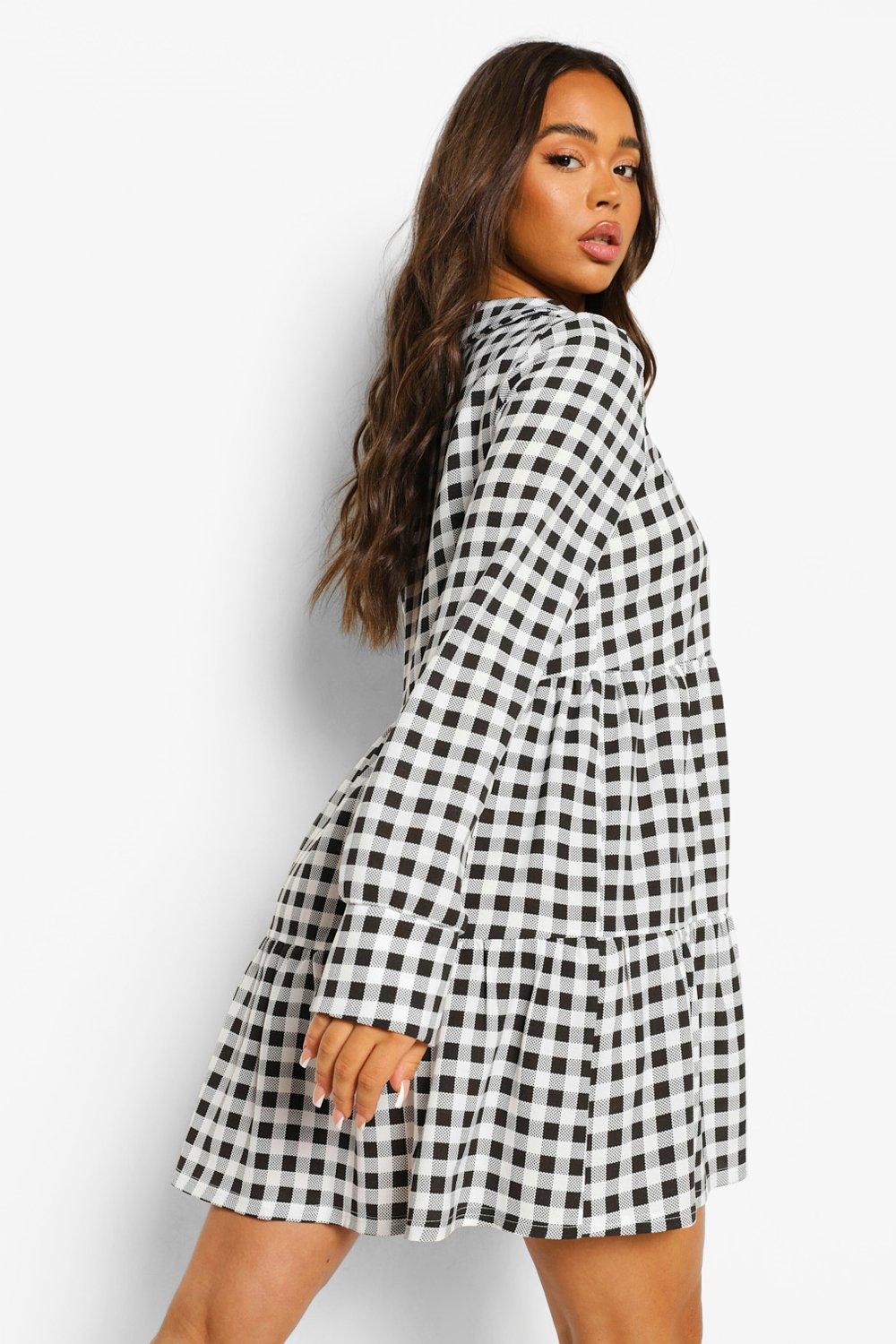 Long sleeve 2025 gingham dress