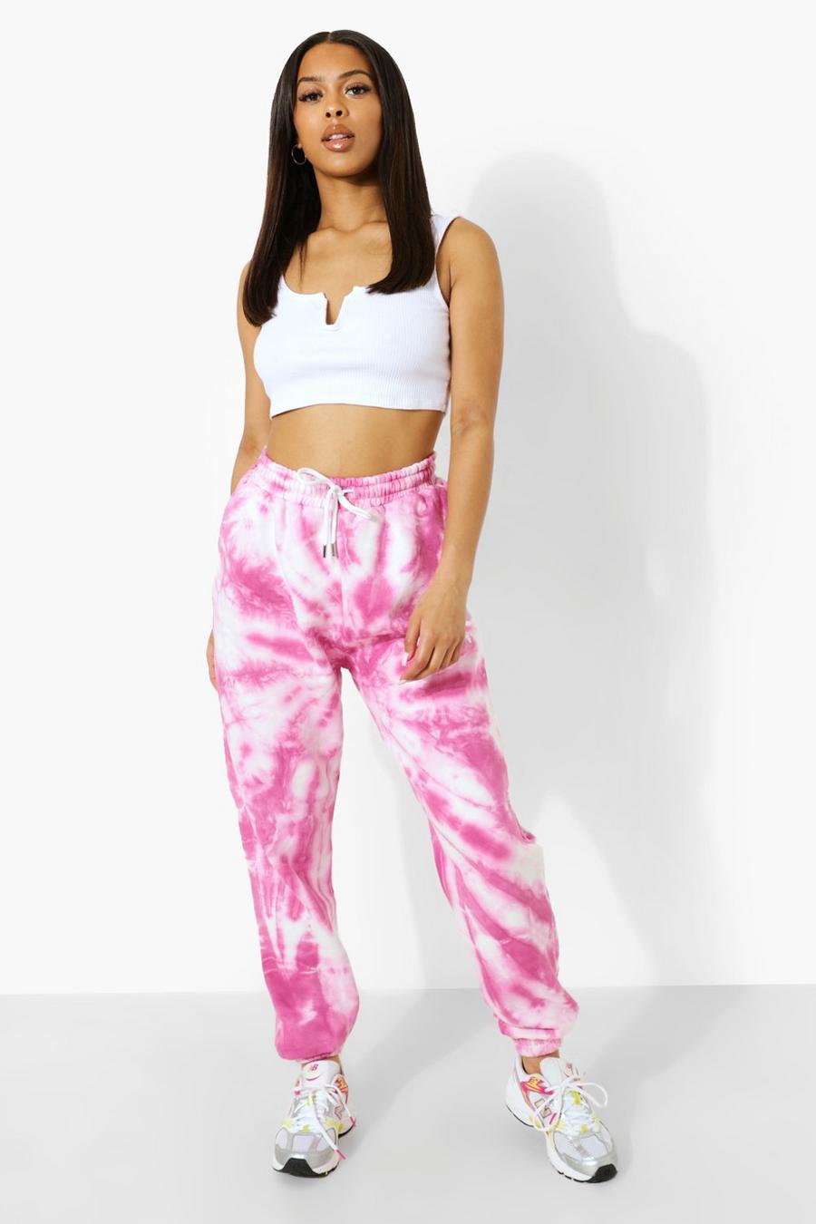 Pink Tie Dye Back Print Joggers  image number 1