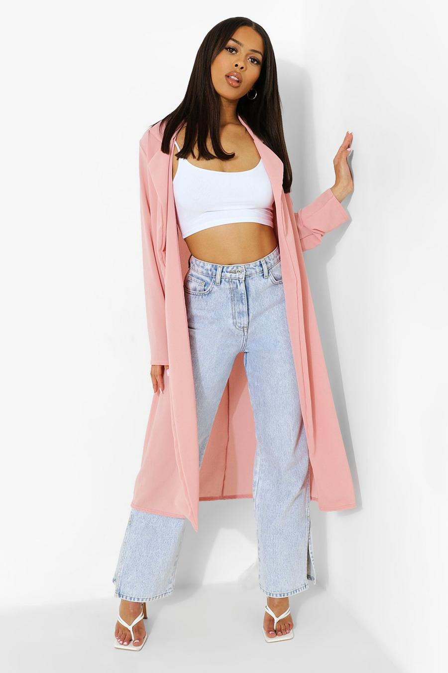 Dusky pink Collared Duster Coat image number 1