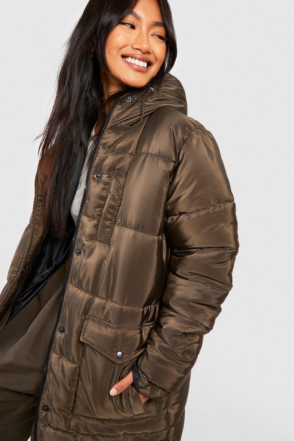 Boohoo hooded padded discount jacket