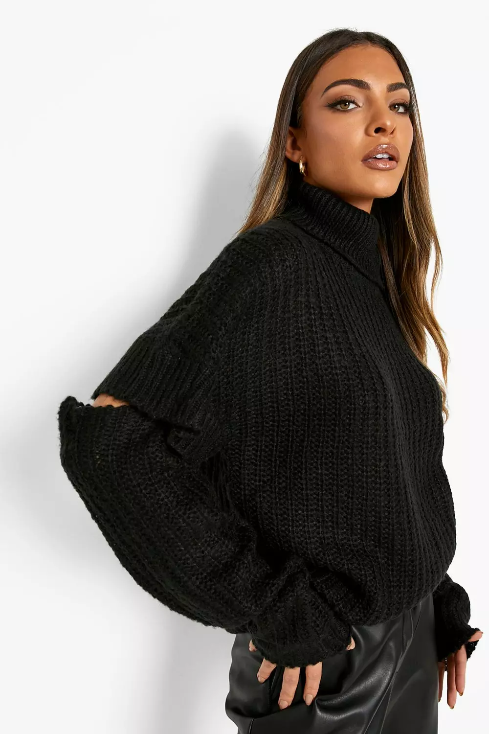 Cut out sleeve jumper hotsell