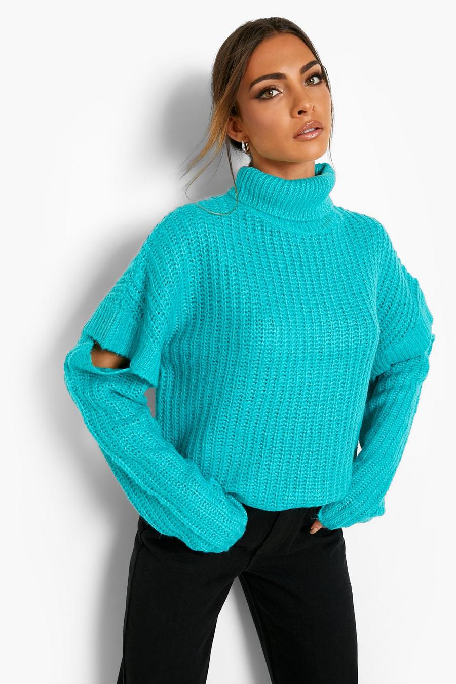 Jade Cut Out Sleeve Detail Sweater image number 1