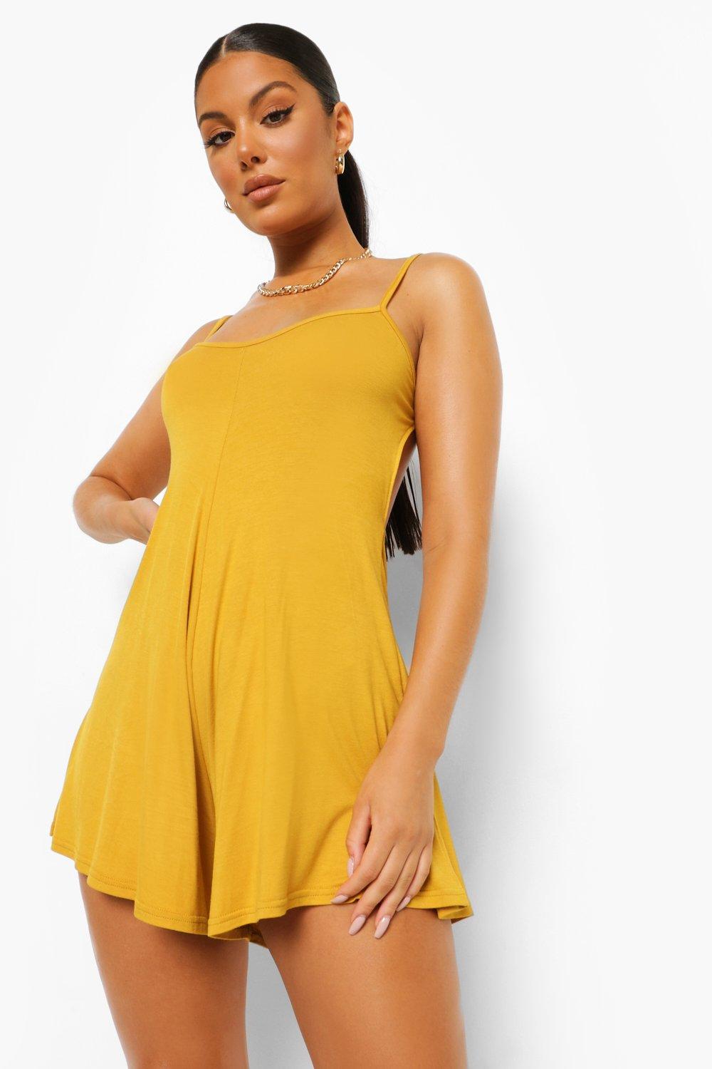 Boohoo hot sale yellow playsuit