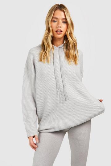 Grey Soft Knit Hoodie Co-ord