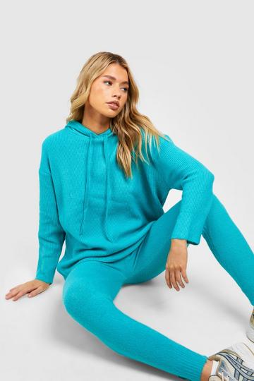 Soft Knit Hoodie Two-Piece jade