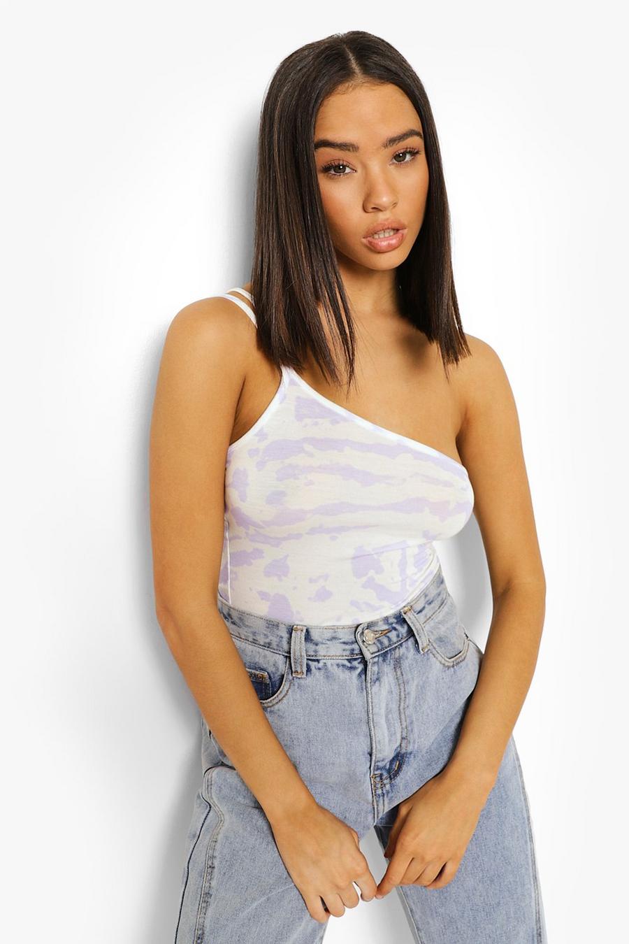 Lilac Tie Dye Strappy Bodysuit image number 1