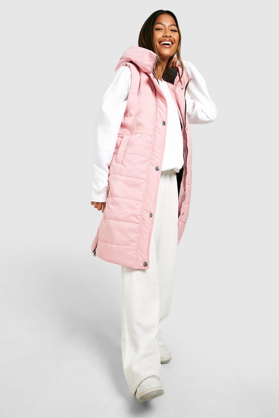 Pink Longline Hooded Vest