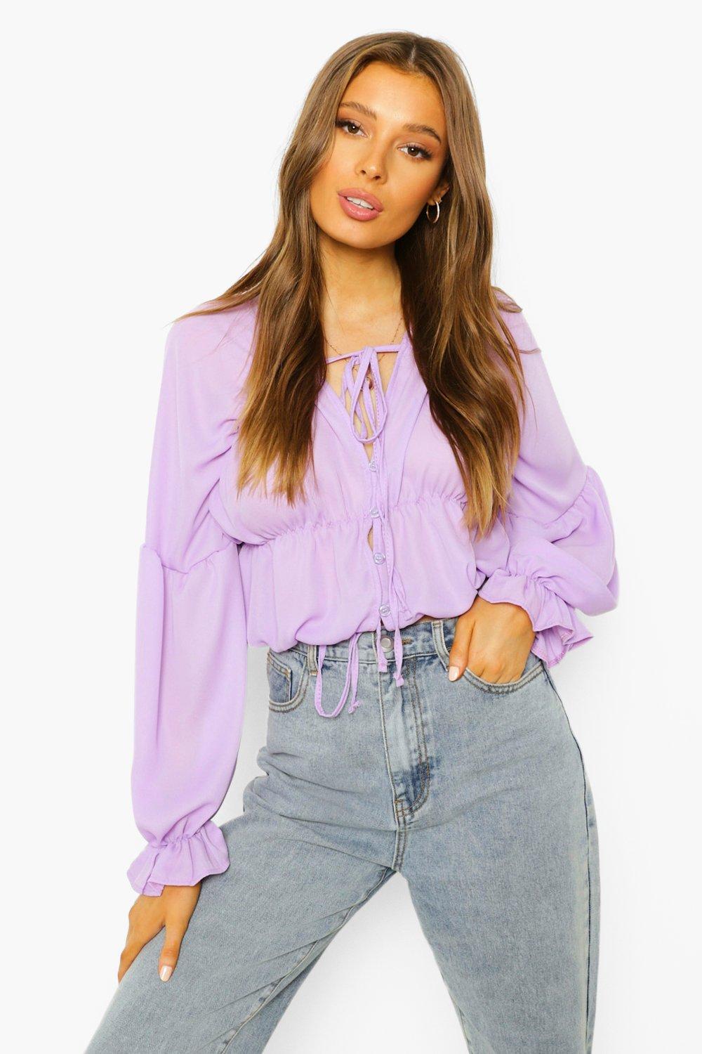 Lilac chiffon top on sale