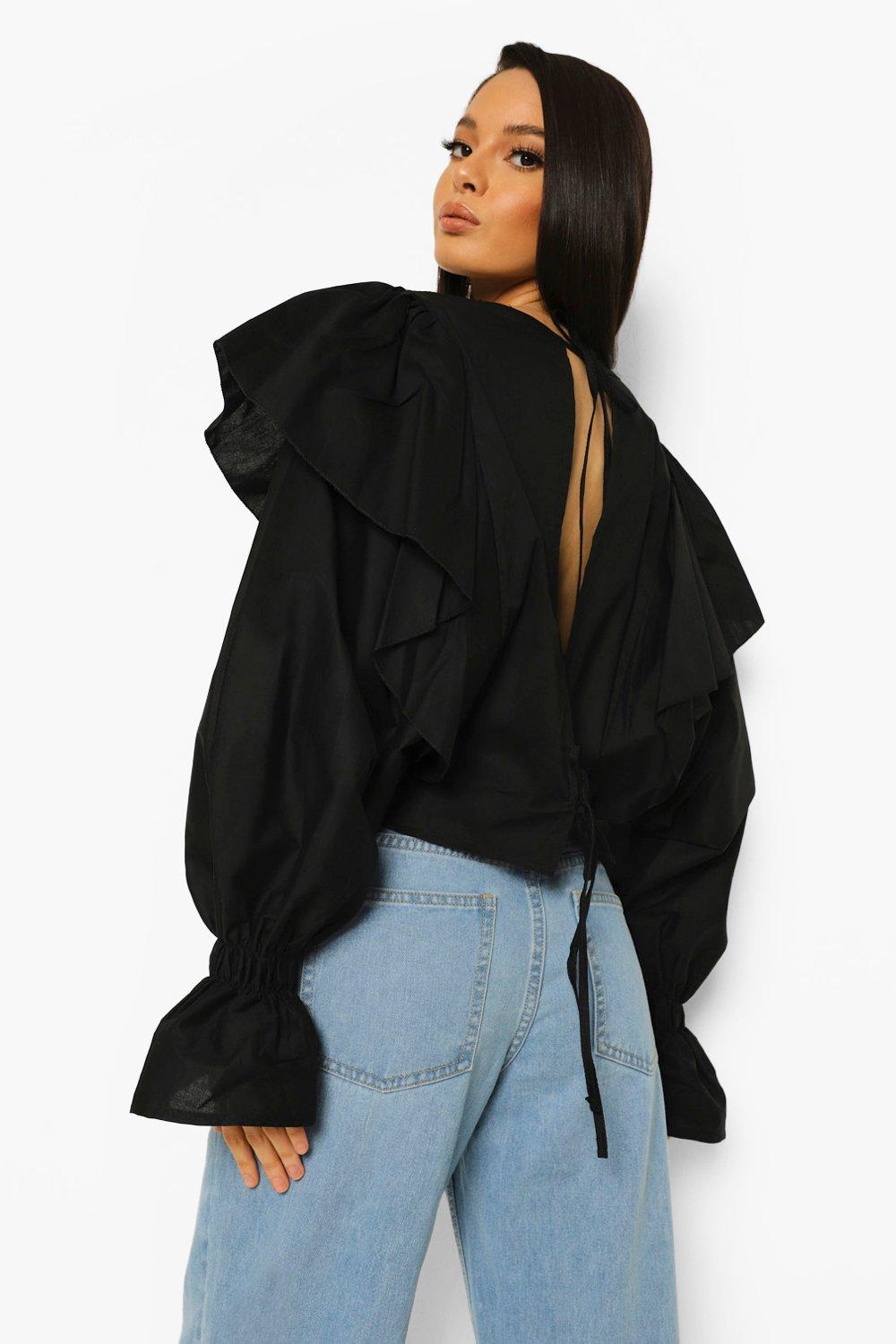 boohoo ruffle blouse