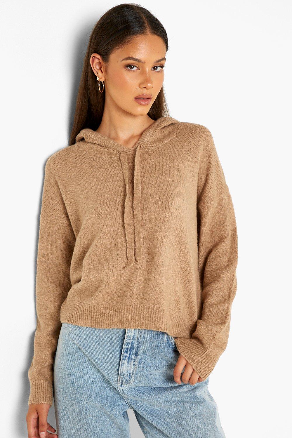 Knitted hooded outlet jumper womens