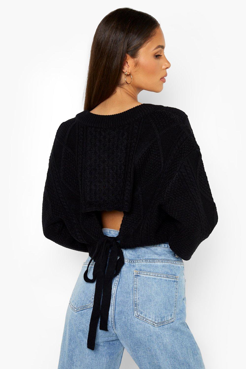 Black shop tie jumper