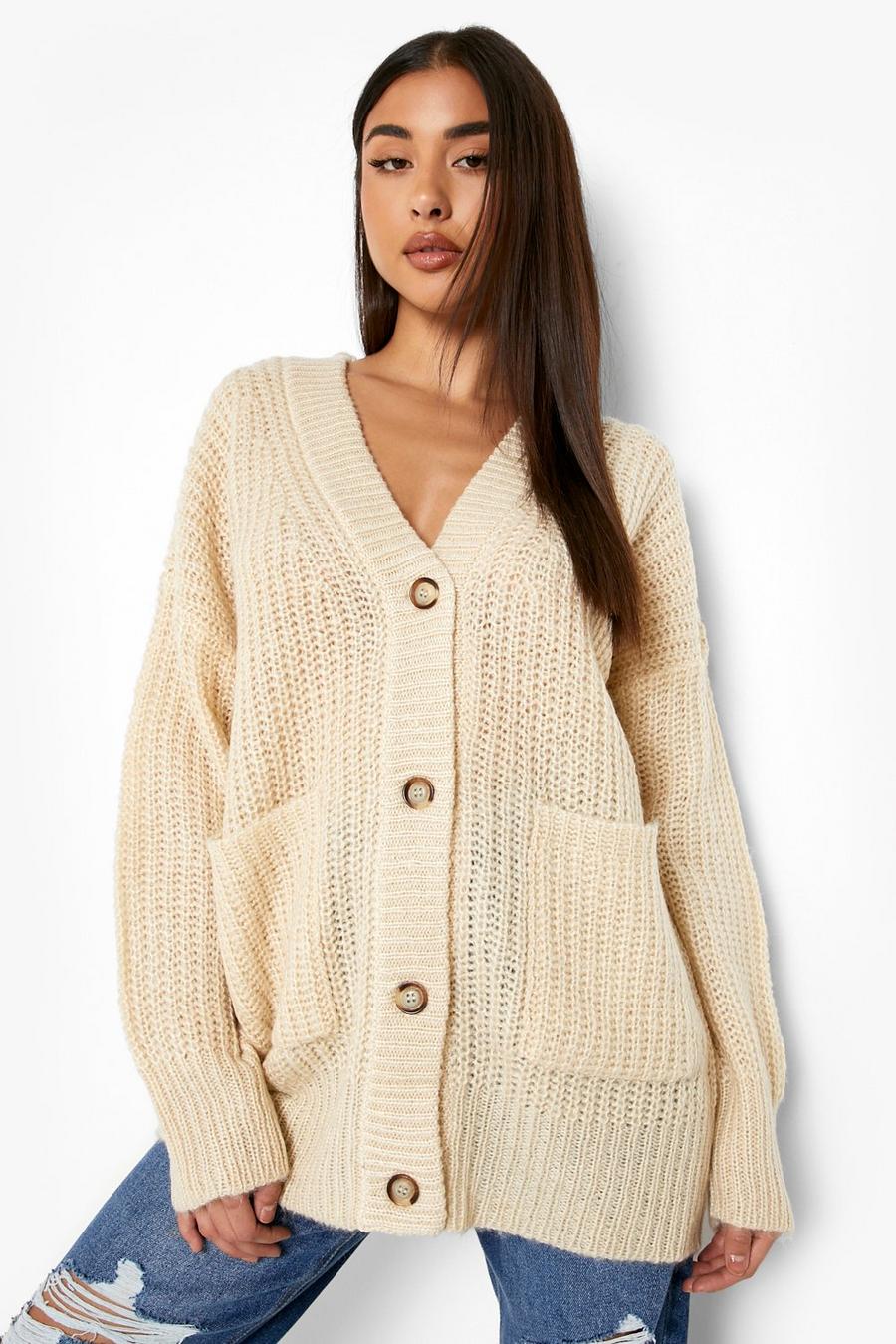 Cethrio Womens Cardigans Soft Casual Clearance Oversized Knitted