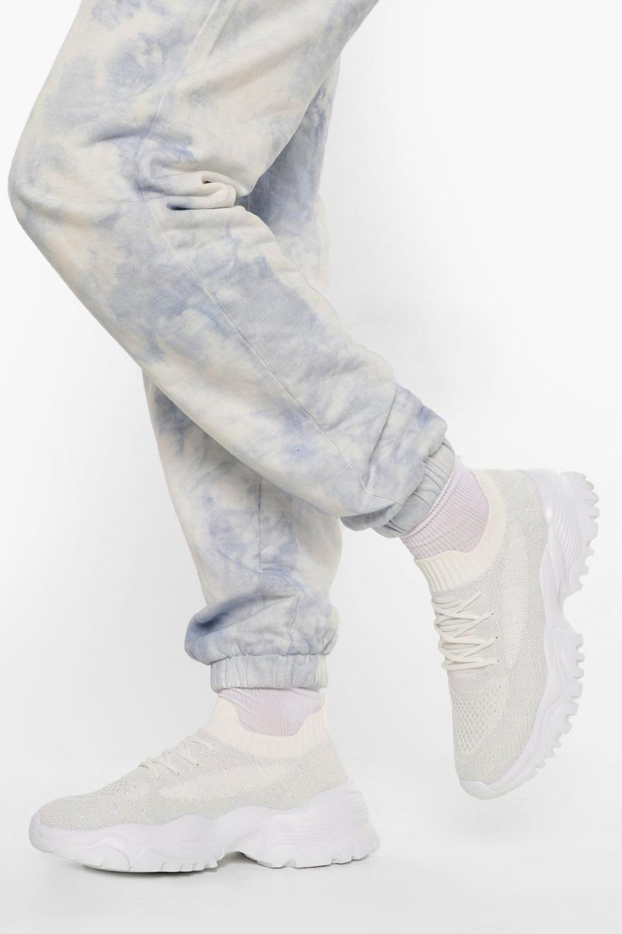 White Gebreide Sneakers image number 1