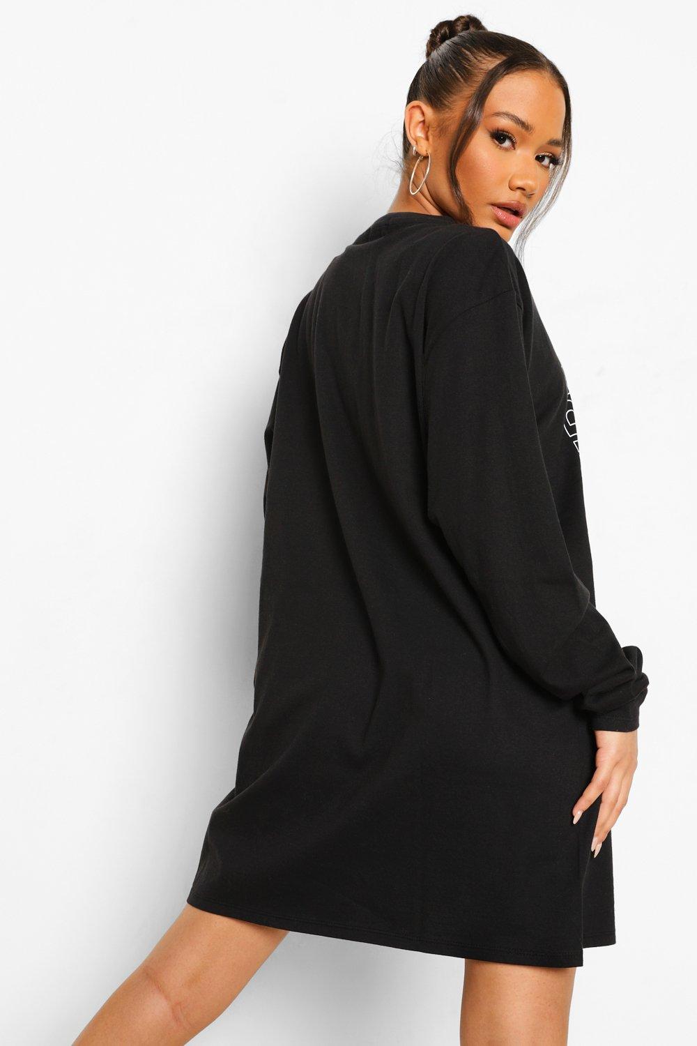 Long sleeve t store shirt dress graphic