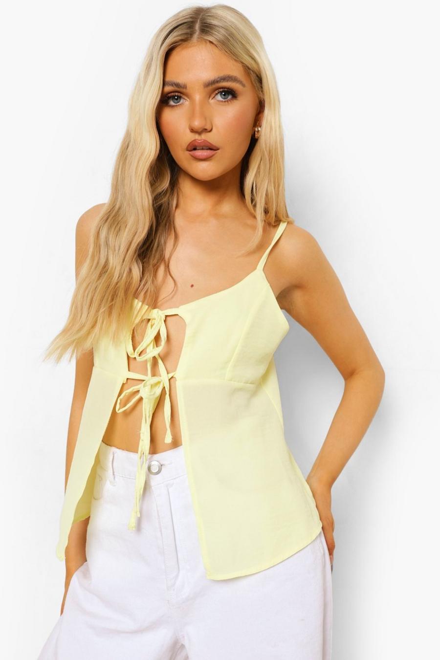Yellow Tie Up Camisole image number 1