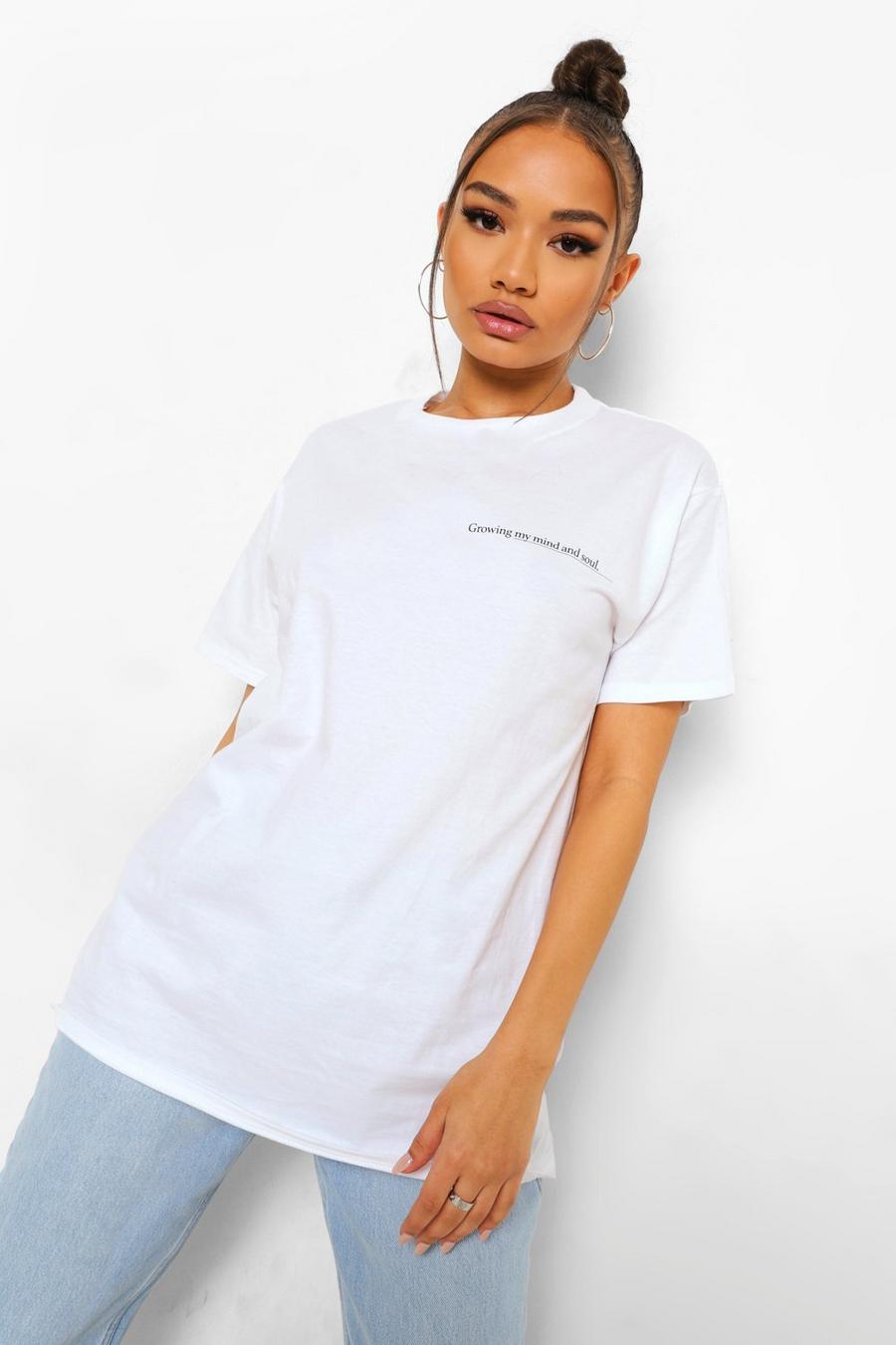White "Mind And Soul" T-shirt image number 1