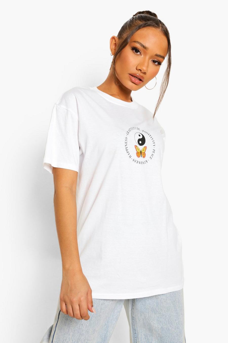T-Shirt mit Schmetterlings-Print , Weiß image number 1
