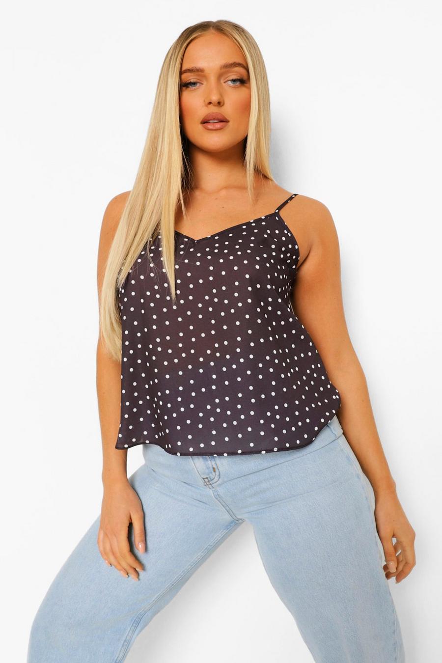 Black Polka Dot Cami Top image number 1