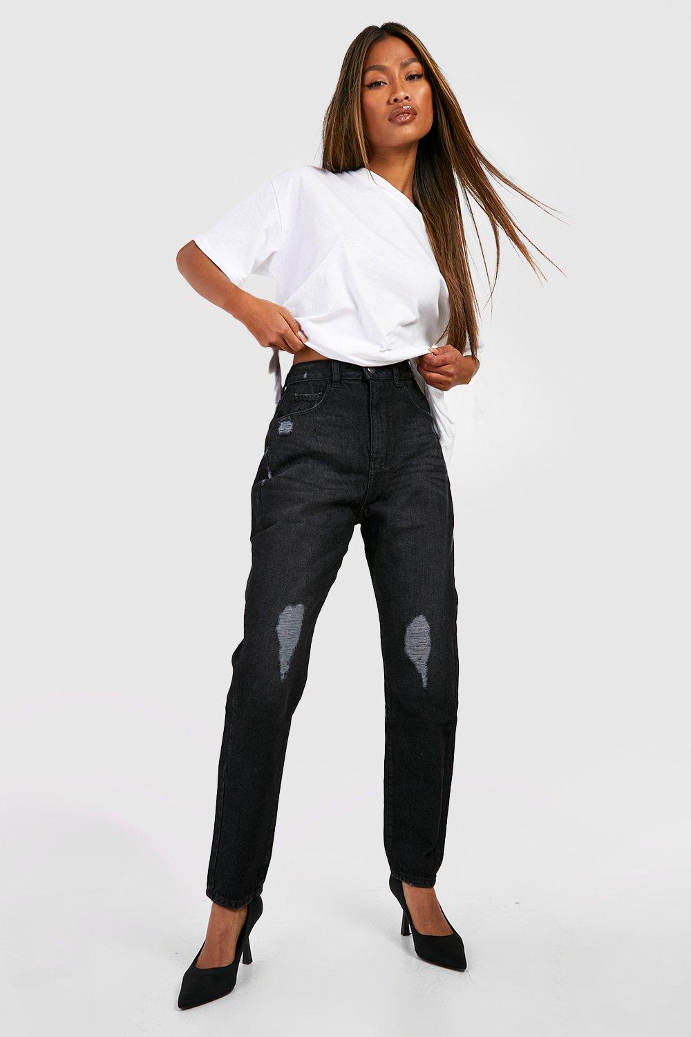 Clear knee mom store jeans for sale