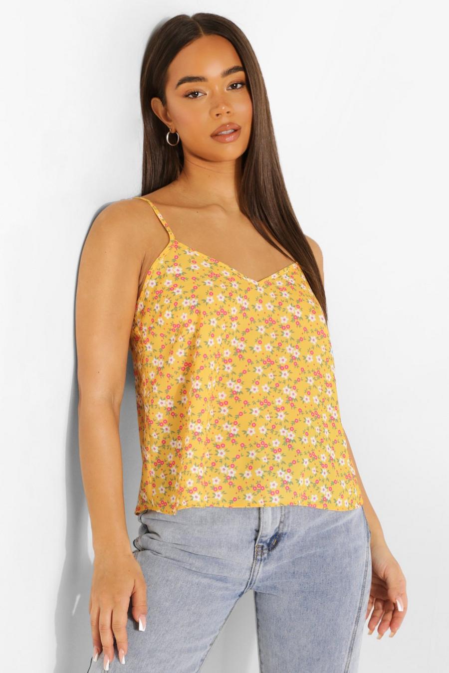 Yellow Ditsy Print Cami Top image number 1