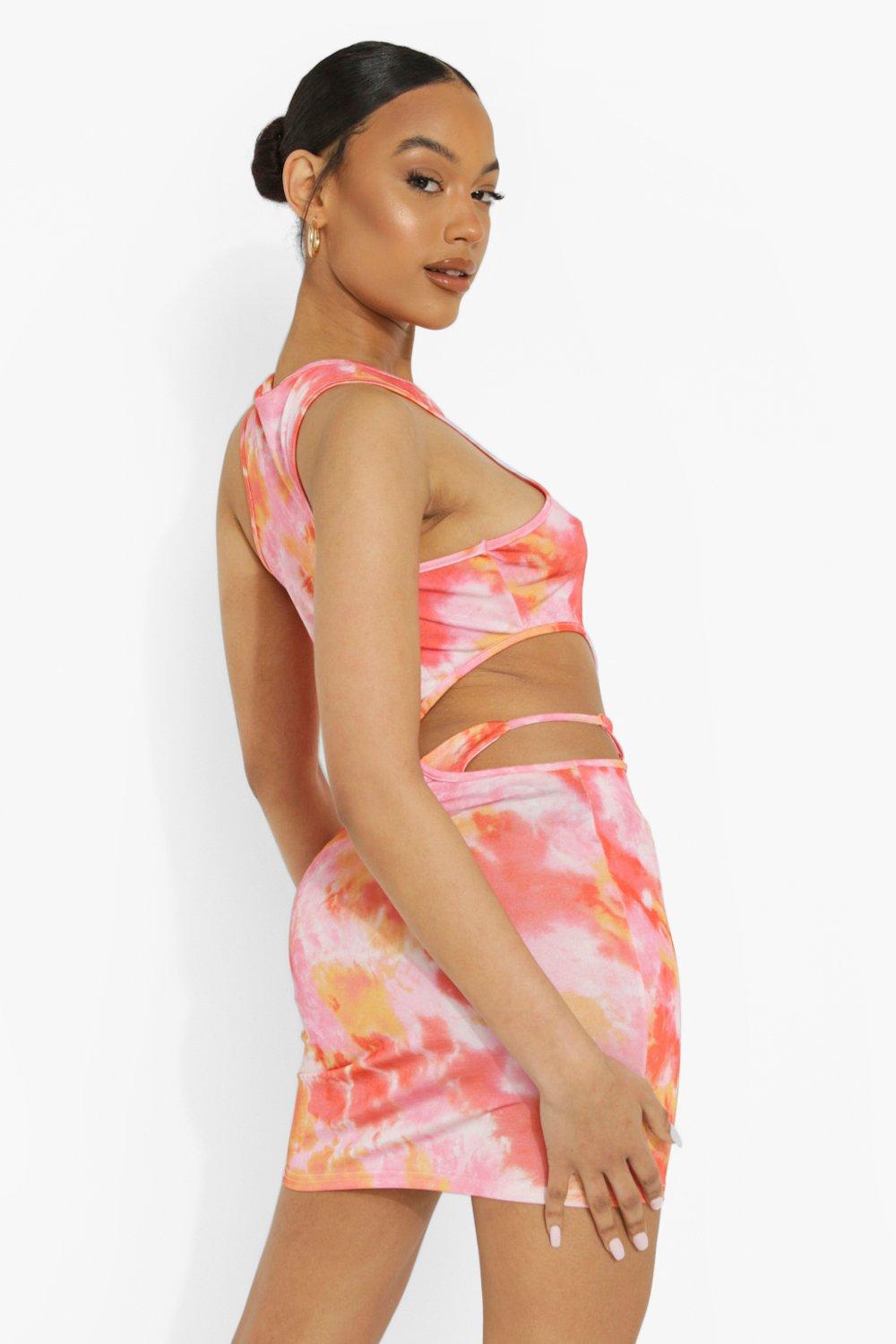 Tie dye clearance cut out dress