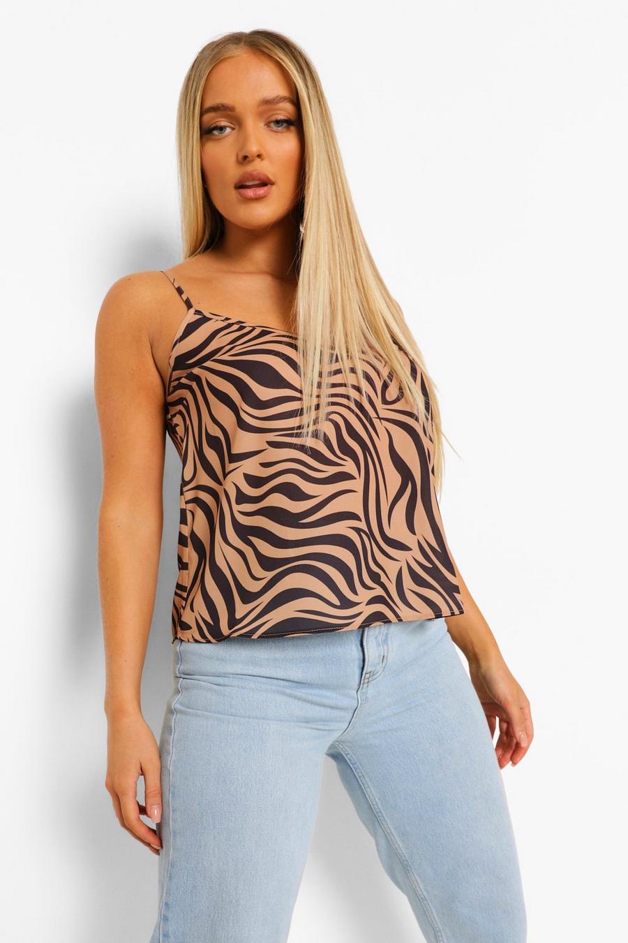 Tan Tiger Print Camisole image number 1