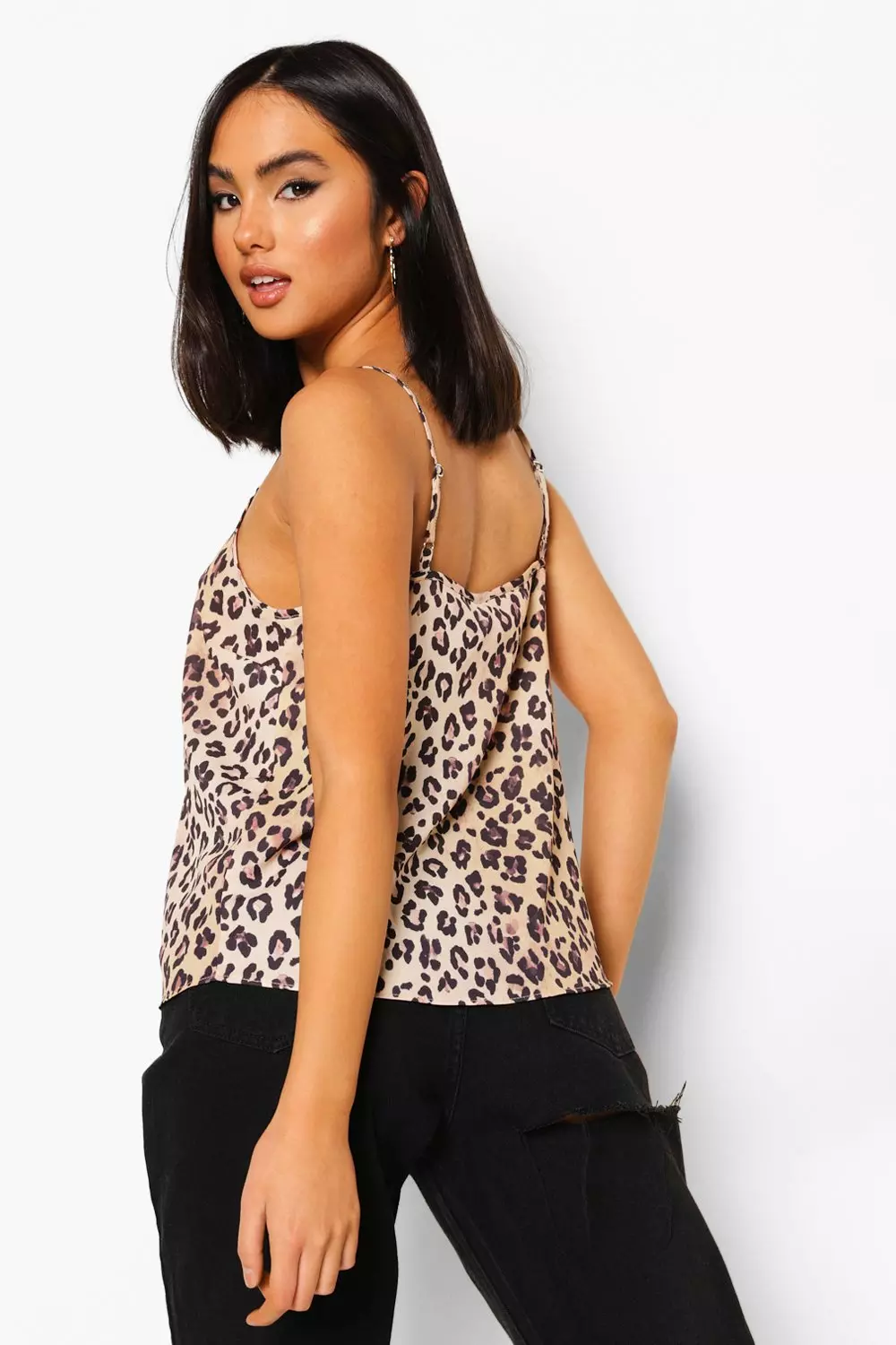Brown Leopard Print Cami Top alternative image
