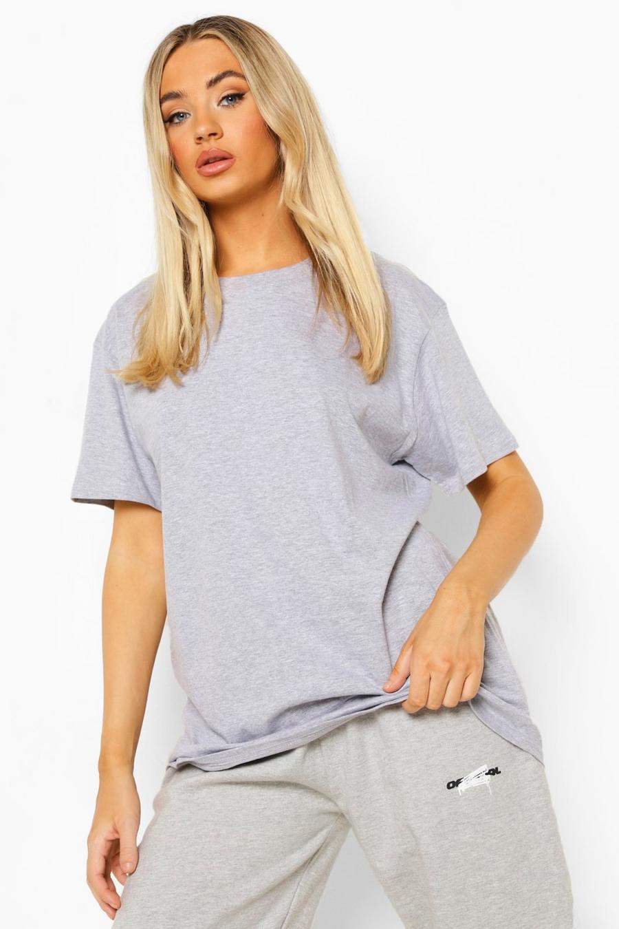 Grey marl "Self Love" Oversize t-shirt med tryck bak image number 1