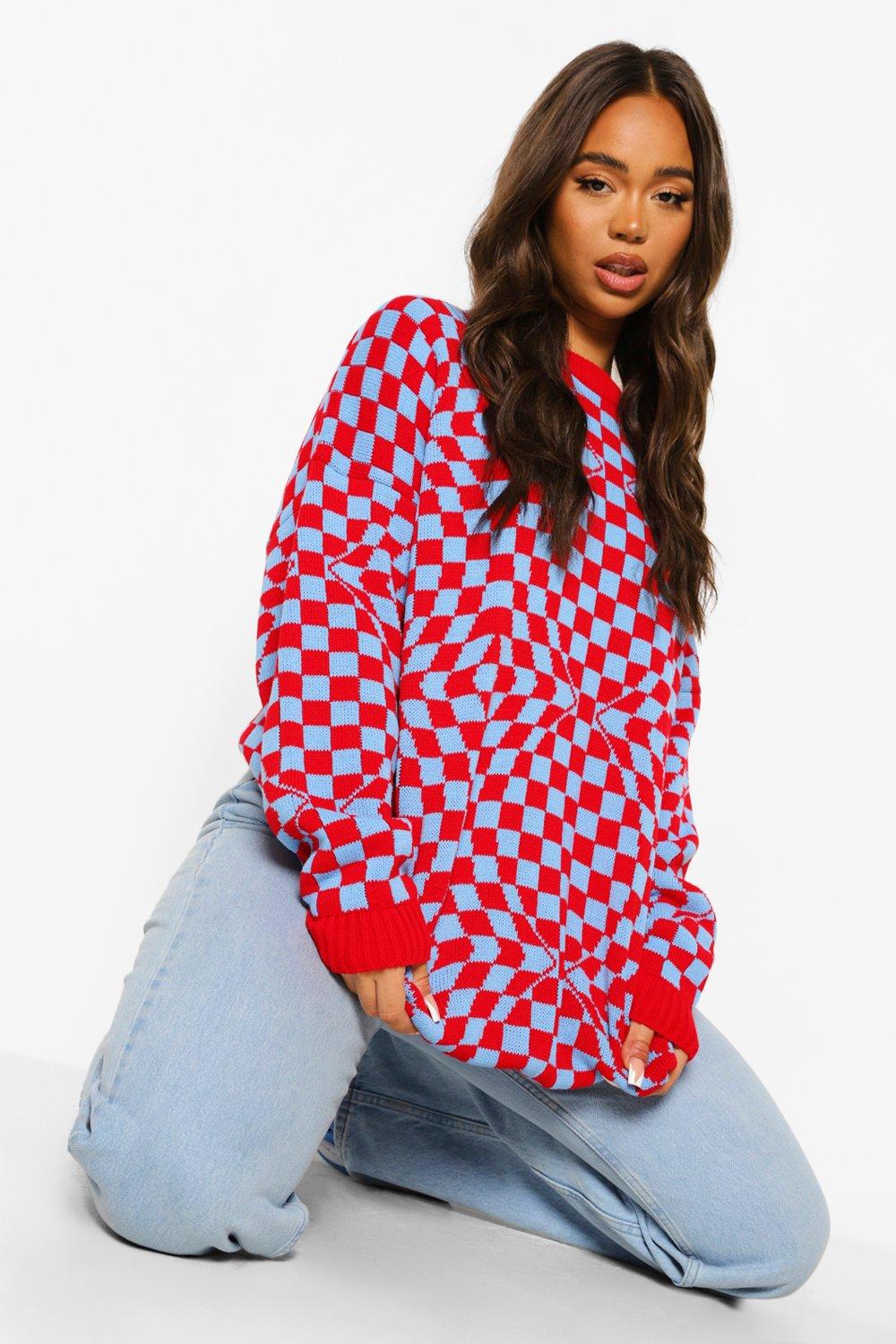 Checked hot sale jumper womens